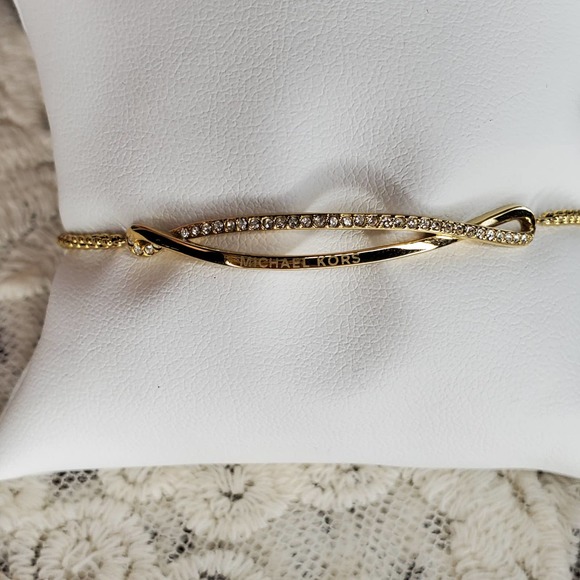 Michael Kors Pavé Gold-Tone Wave Slider Bracelet
